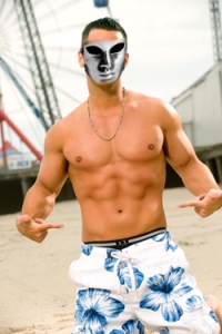Sauce Boss superimposed on Jersey Shore Idiot flashing abs